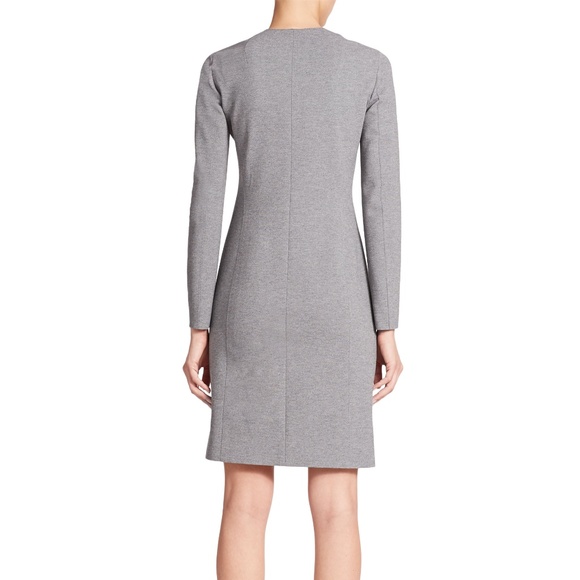 AKRIS PUNTO GRAY JERSEY VISCOSE scooba front zipper DRESS SZ 4 POCKETS - Picture 2 of 13